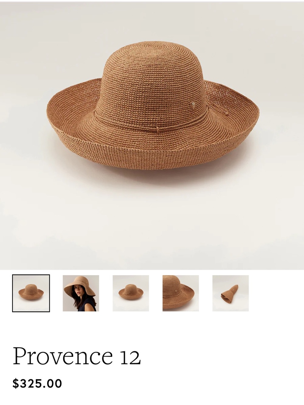 Helen Kaminski Tan Woven Wide-Brim Provence 12 Hat